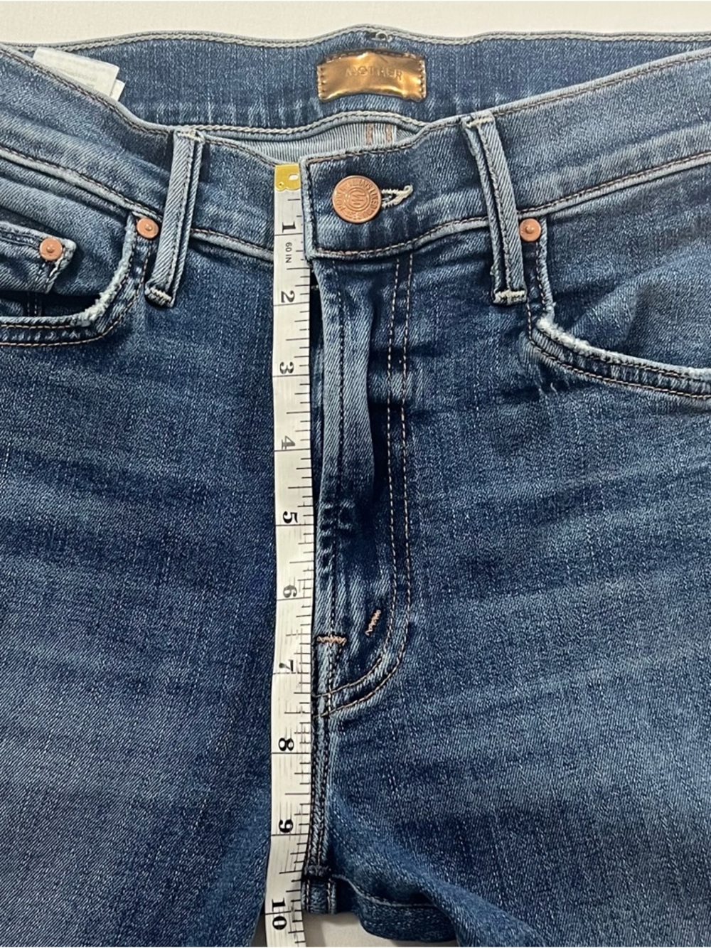 Mother Insider Crop Step Fray Jeans 26 Blue Raw Hem Kick Flare - Picture 11 of 14